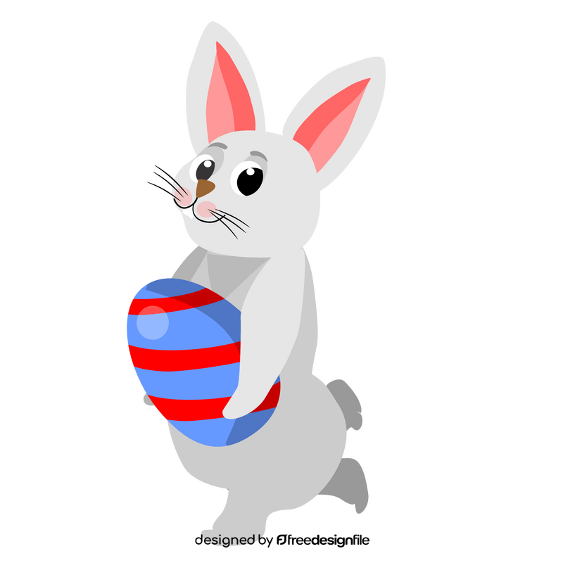 Easter bunny rabbit with easter egg illustration clipart