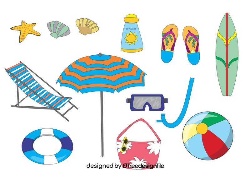 Beach elements vector