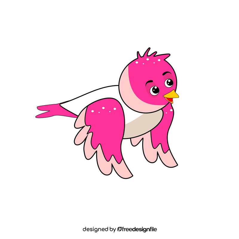 Cute pink bird clipart