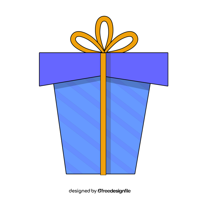 Blue gift box with yellow ribbon clipart