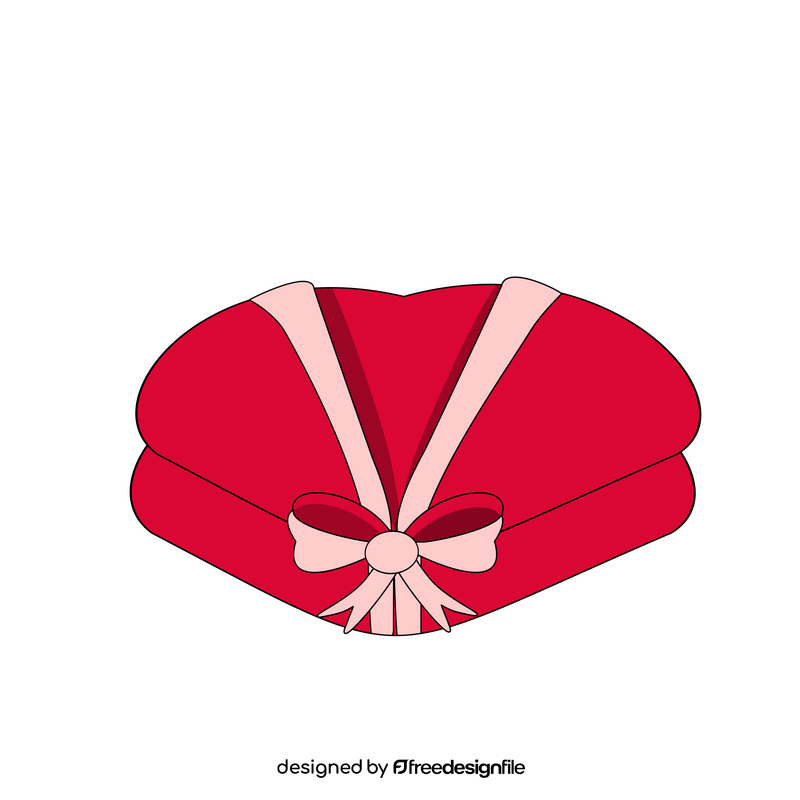 Heart shaped red gift box clipart