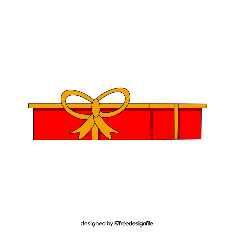 Red box with yellow ribbon bow clipart