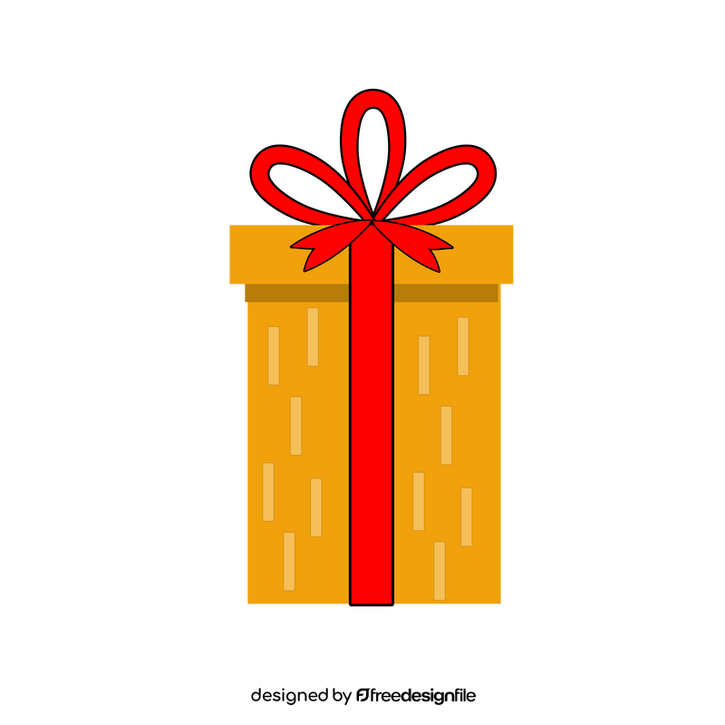 Yellow box with a red ribbon bow clipart