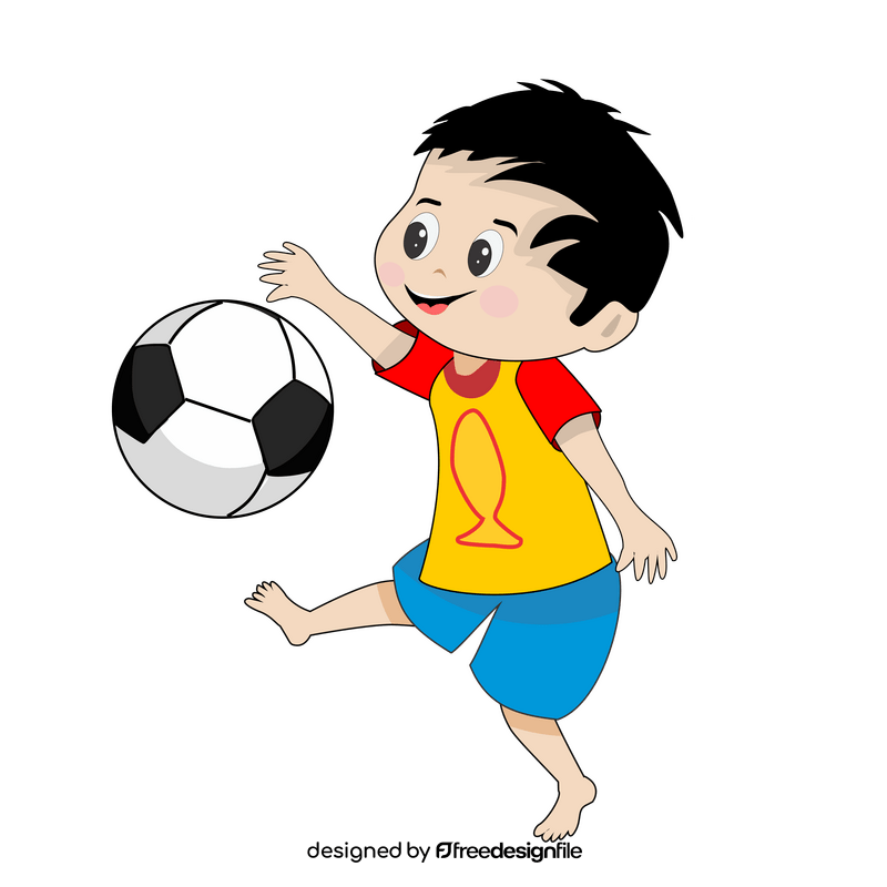 Boy playing a ball illustration clipart