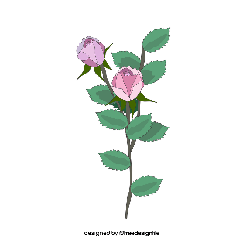 Cartoon rose buds clipart free download