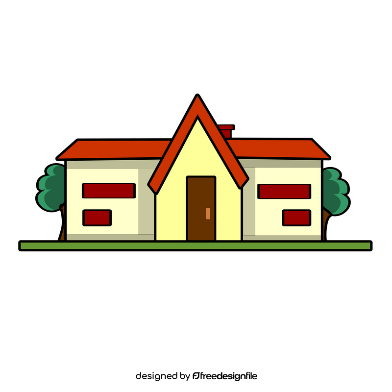 Yellow house cartoon clipart