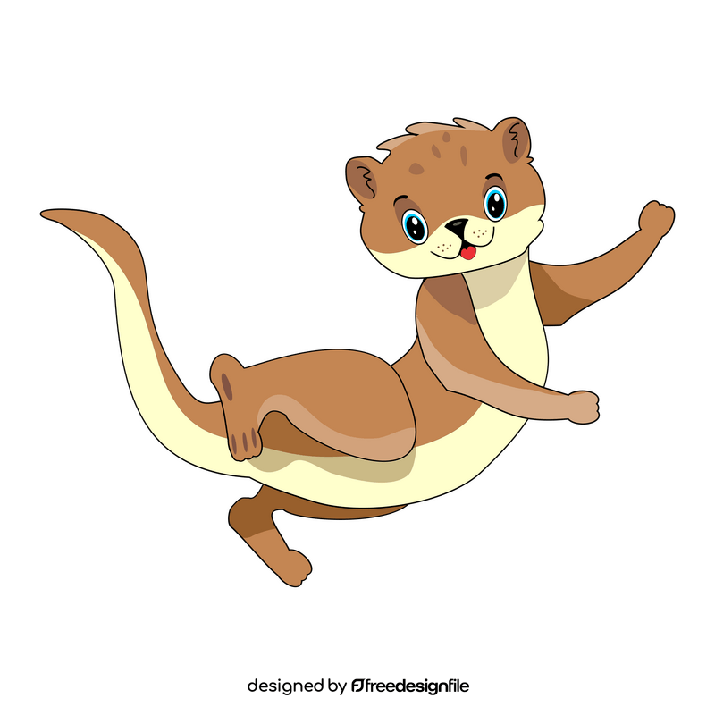 Otter swimming clipart