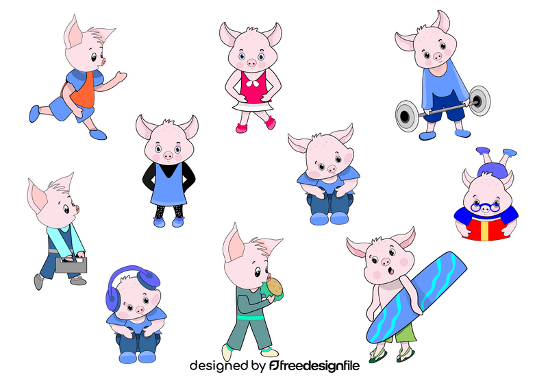 Cute pigs vector