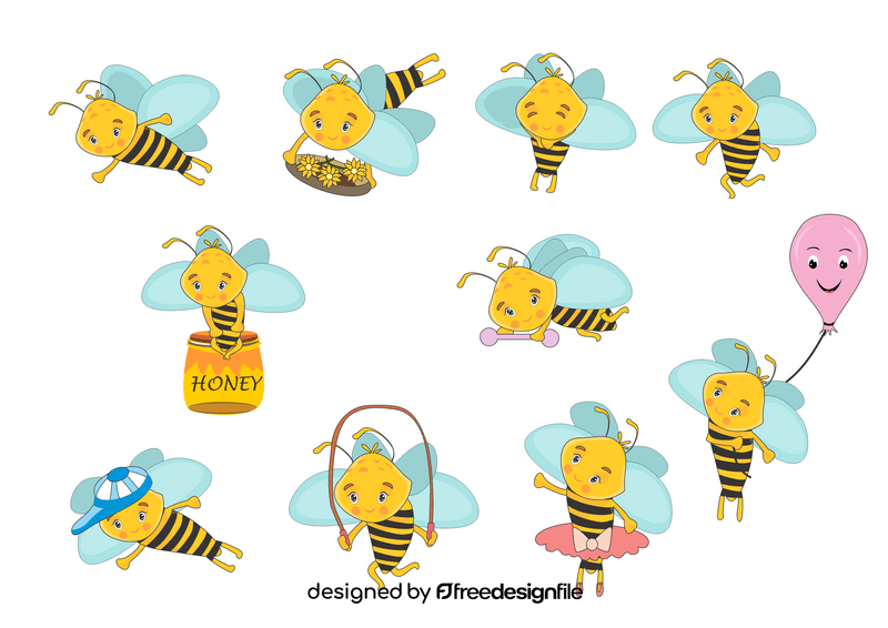 Cute bees vector