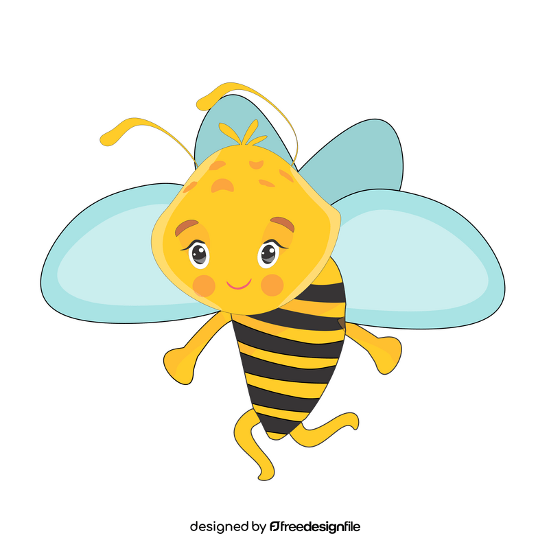 Cartoon bee running clipart