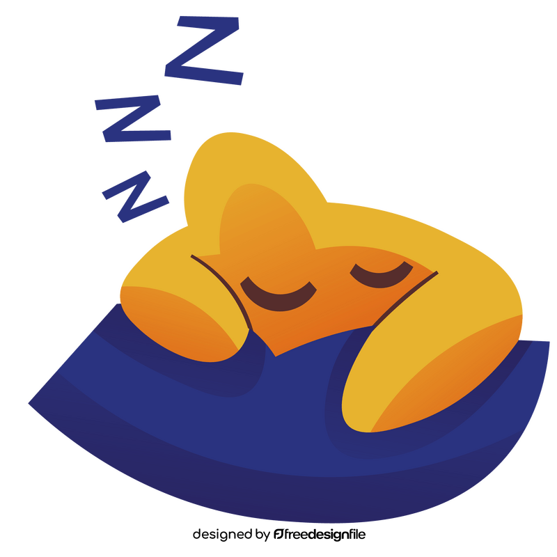 Sleeping star emoji cartoon clipart