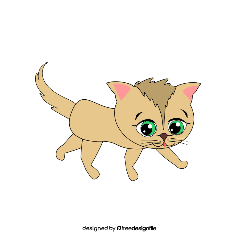 Cute cat walking clipart