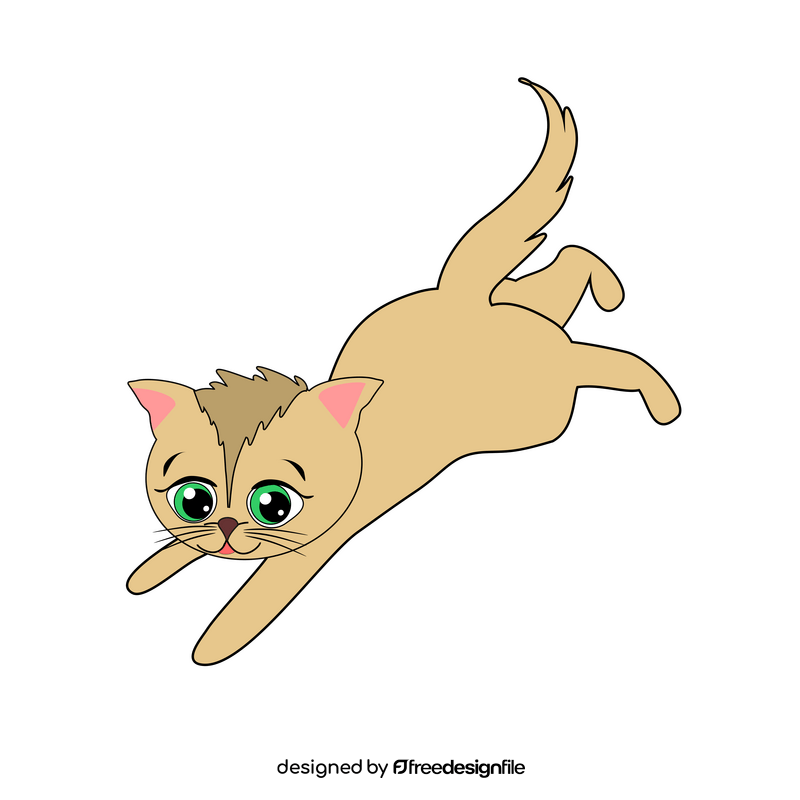 Cat jumping cartoon clipart