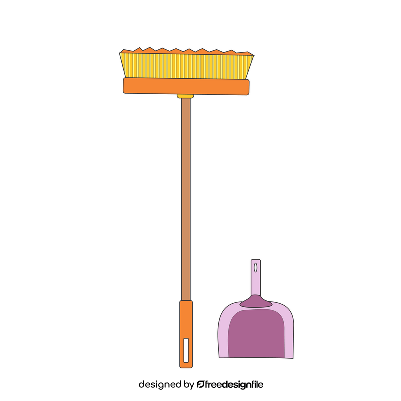 Broom and dustpan clipart