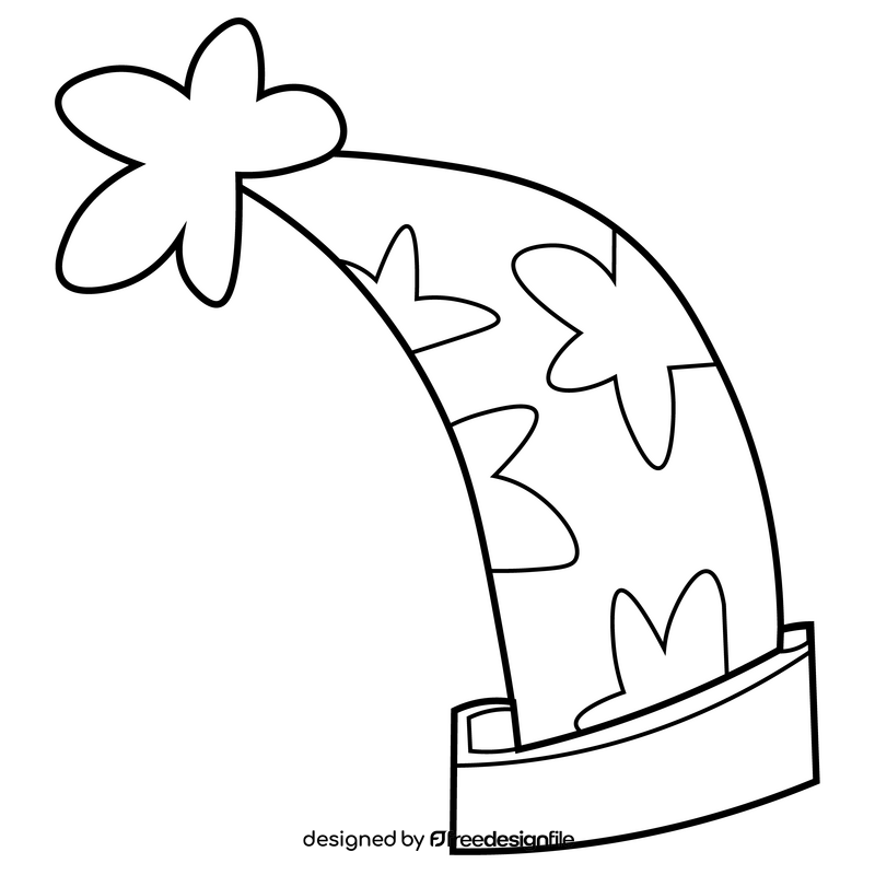 Cartoon hat with stars black and white clipart