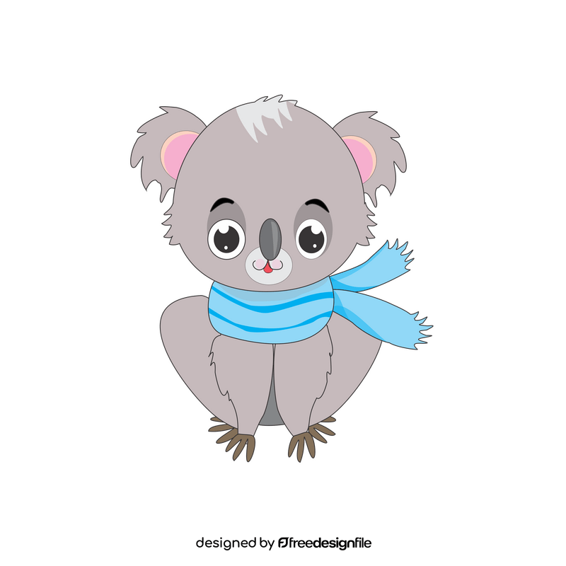 Cute baby koala sitting clipart