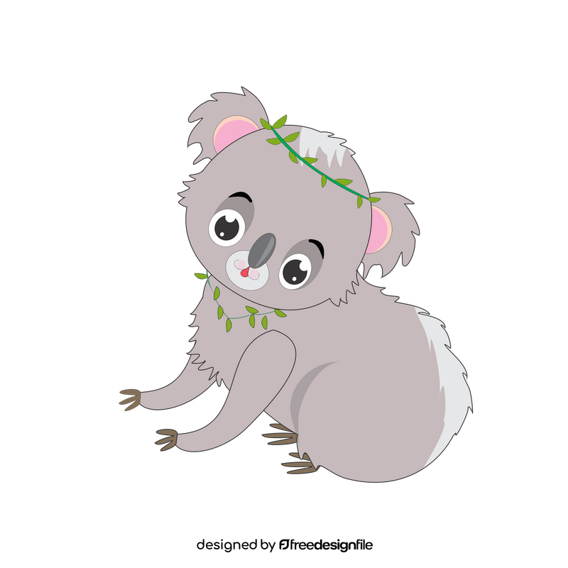 Cute koala cartoon clipart