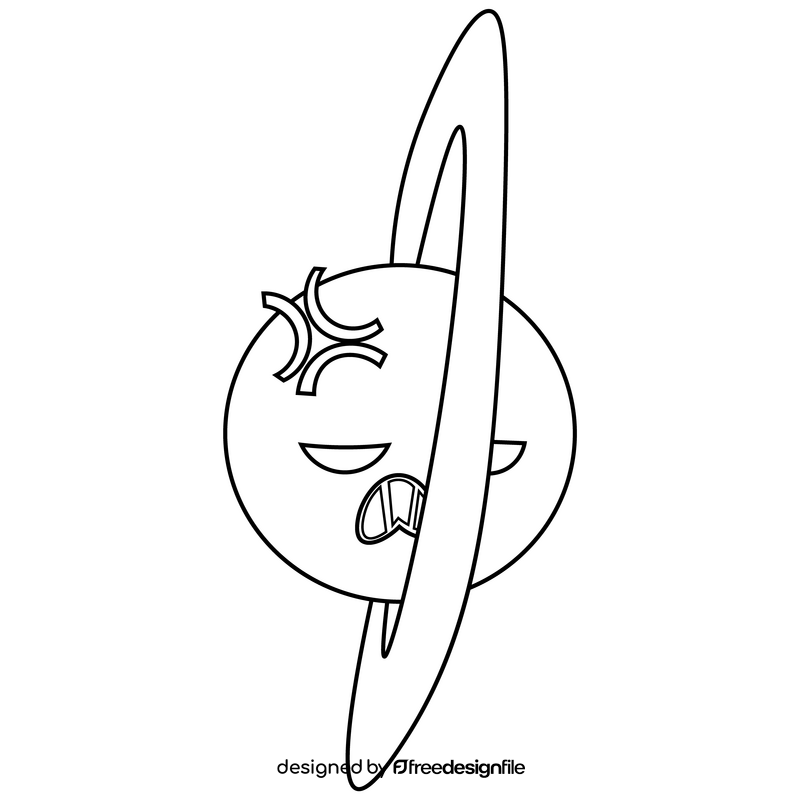 Cartoon angry uranus black and white clipart