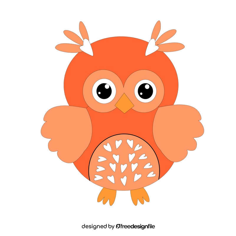 Free orange owl clipart