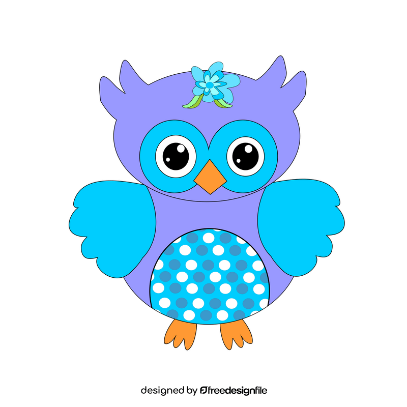 Blue owl illustration clipart