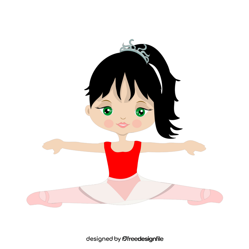 Cartoon brunette ballerina clipart