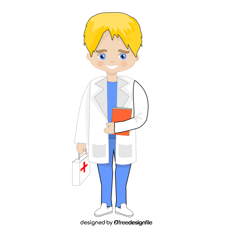 Cartoon blond doctor clipart