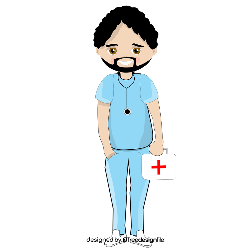 Cartoon bearded doctor clipart