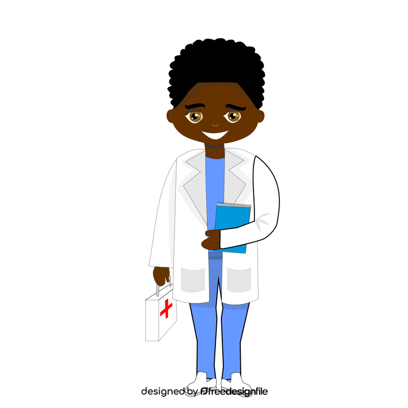 Black African American doctor clipart