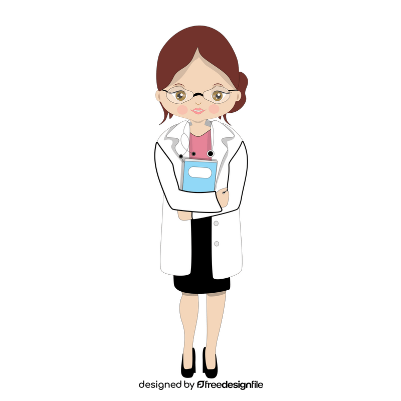 Female doctor wearing glasses clipart