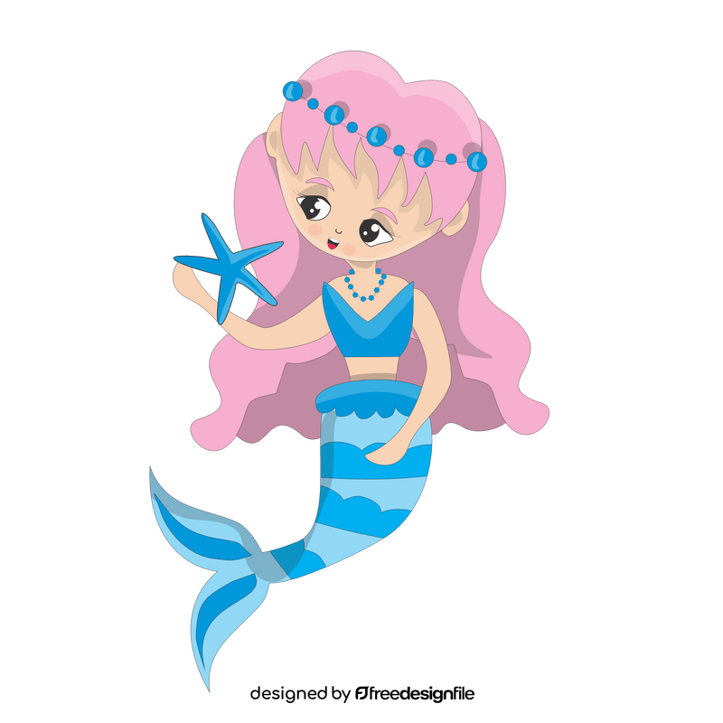 Mermaid with a starfish clipart