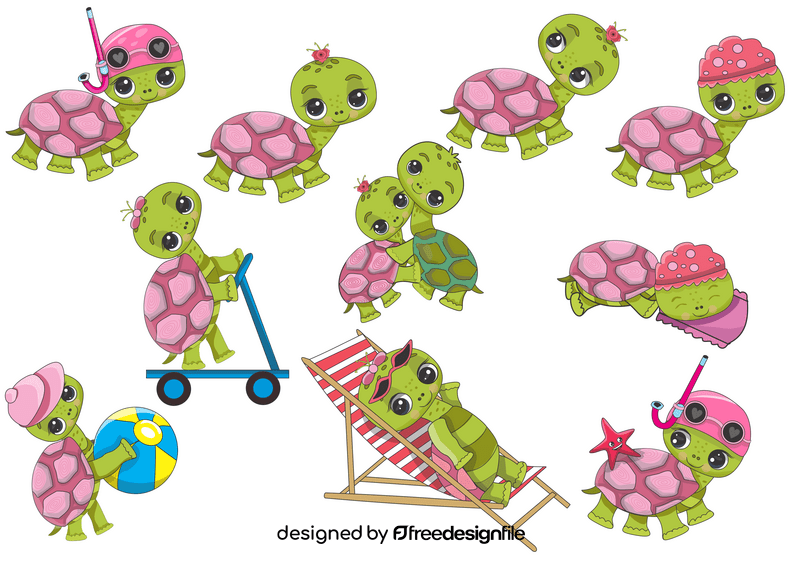 Cute cartoon turtle vector