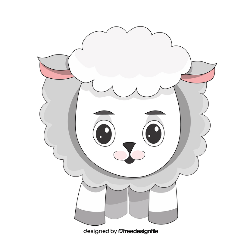 Cute baby sheep illustration clipart