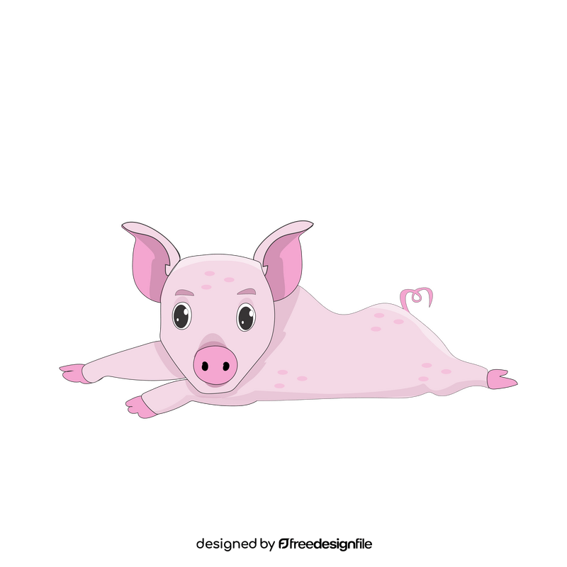 Cute baby pig clipart