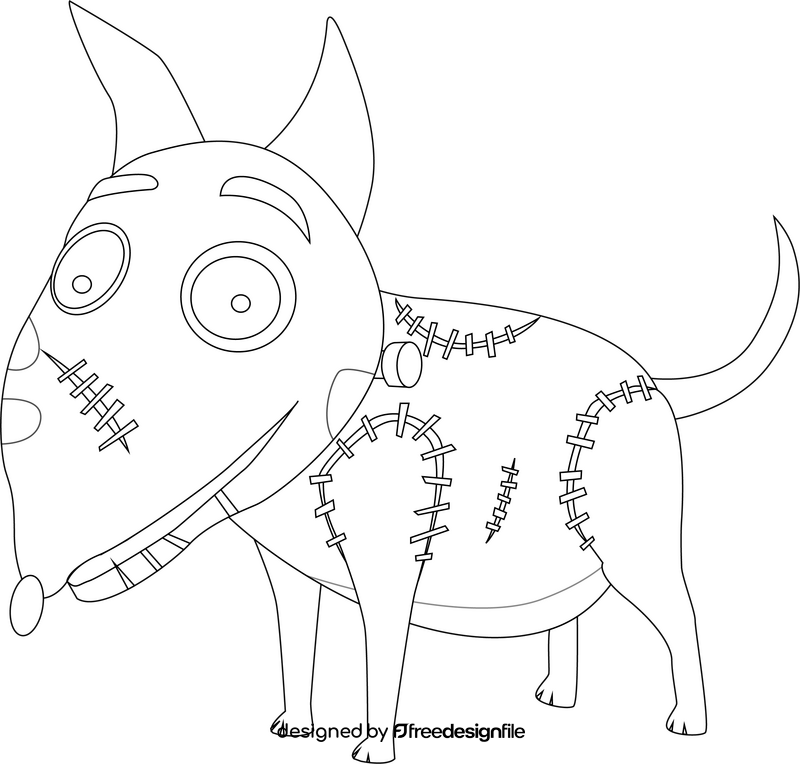 Sparky dog drawing black and white clipart vector free download