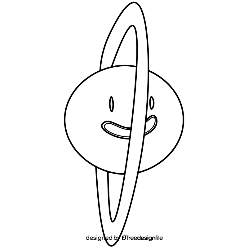 Cartoon planet black and white clipart