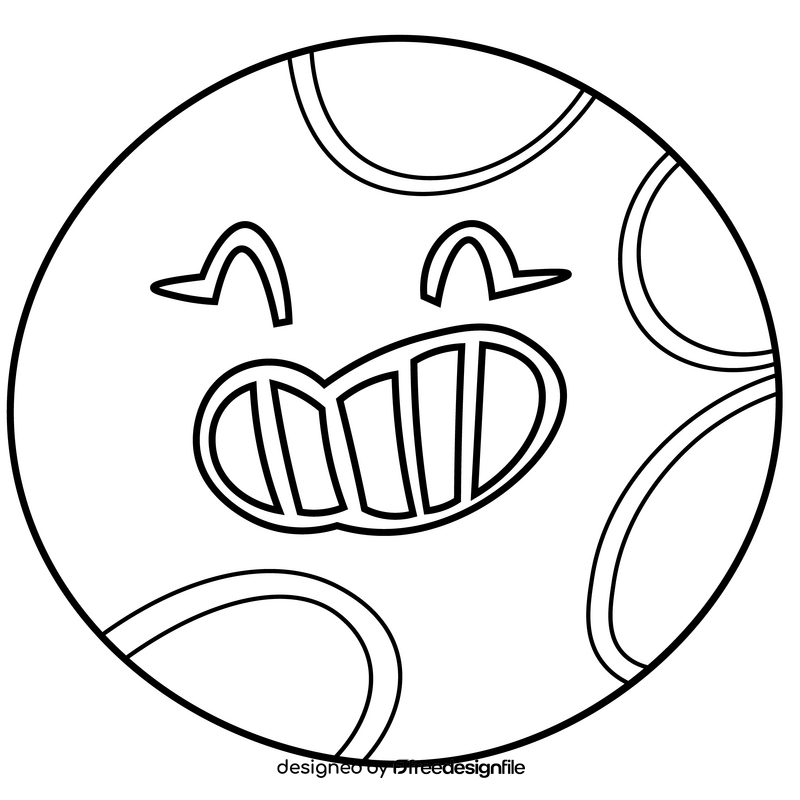 Cartoon happy venus planet smiling emoji black and white clipart