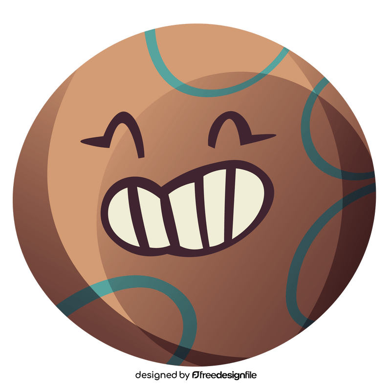 Cartoon happy venus planet smiling emoji clipart