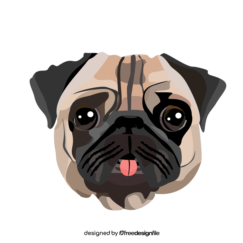 Pug dog head clipart