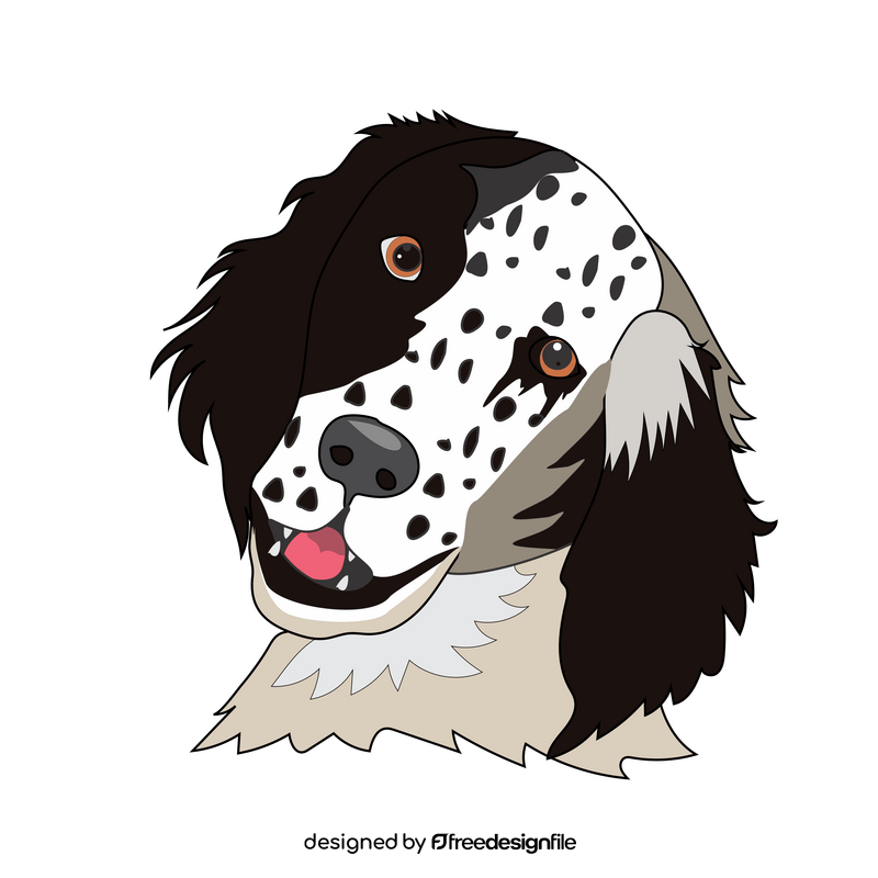 English setter dog drawing clipart