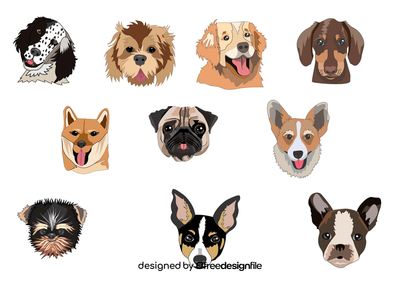 Dog heads vector