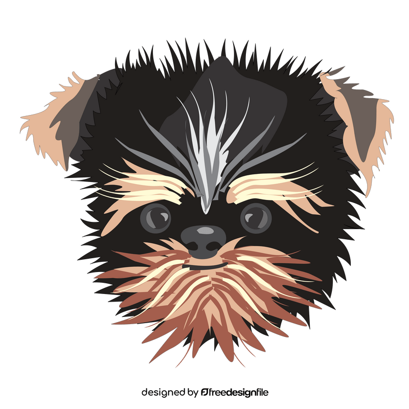 Yorkshire terrier dog head clipart