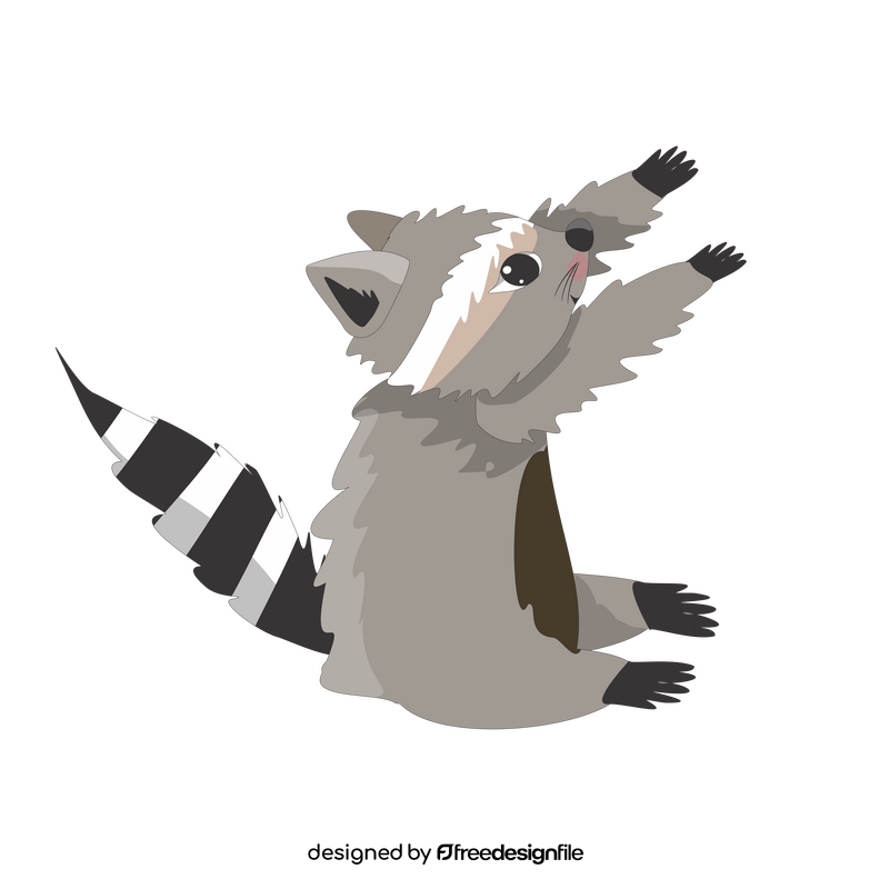 Cute baby raccoon animal clipart