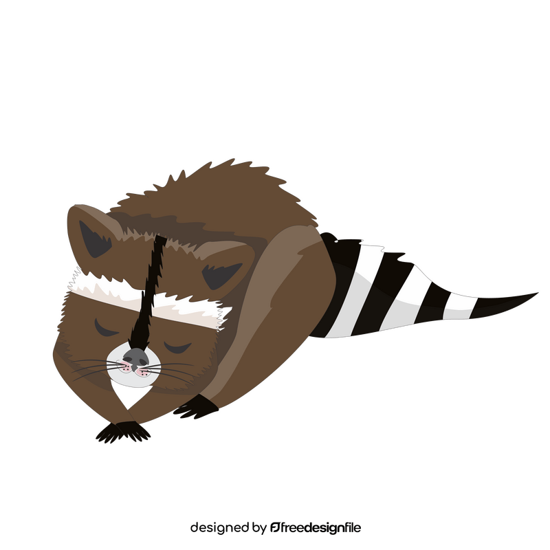 Raccoon sleeping cartoon drawing clipart