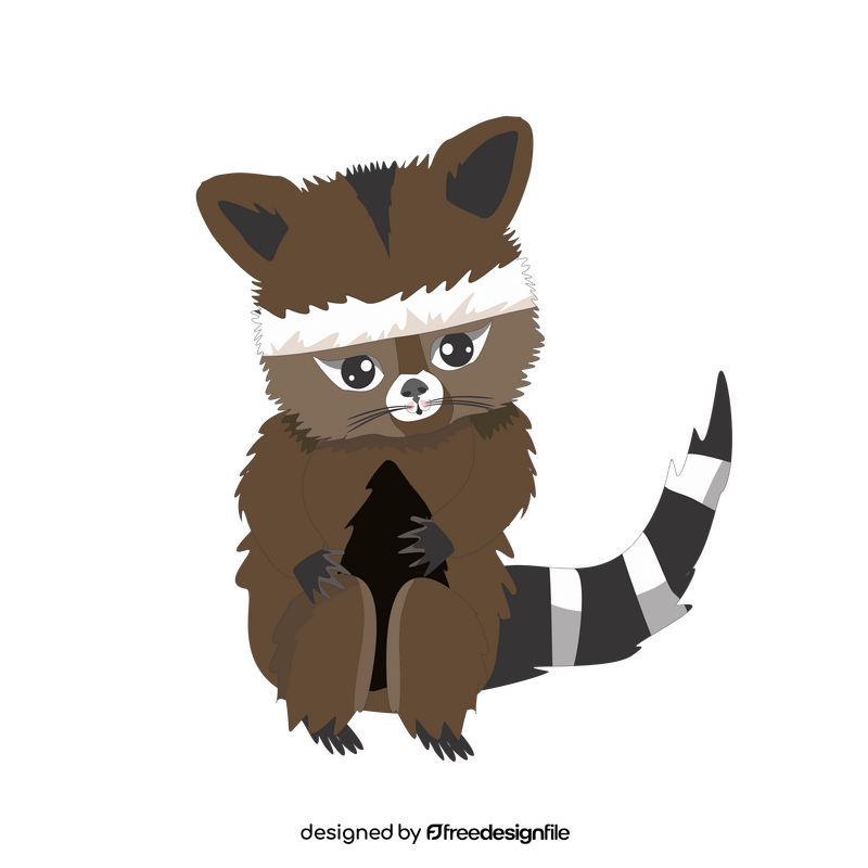 Free raccoon sitting clipart