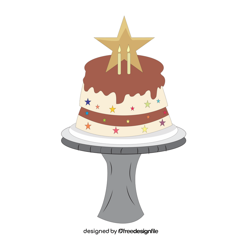 Star birthday cake drawing clipart