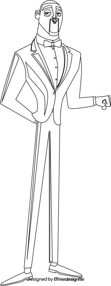 Super spy black and white clipart