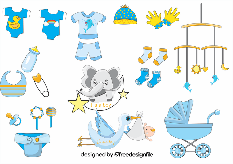 Baby items vector