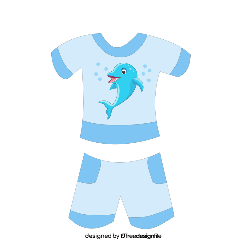 Boys t shirt and shorts clipart