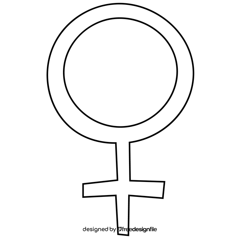 Venus sign cartoon black and white clipart