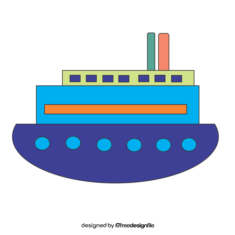 Cartoon ship clipart